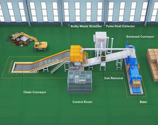 Industrial Solid Waste Shredders Municipal Bulky Garbage MSW E Waste Shredder Machine for Sale